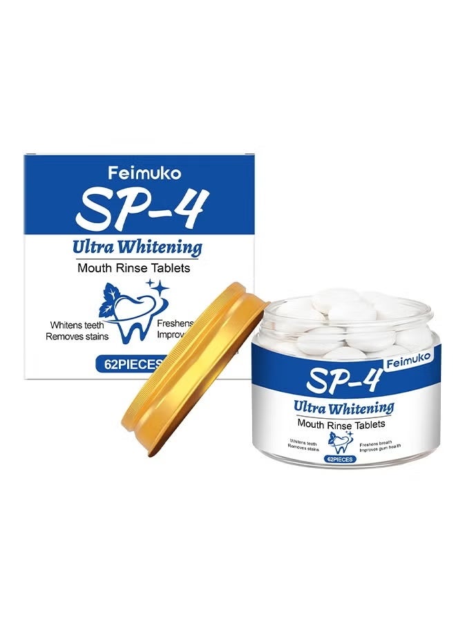 Feimuko Mouth Rinse Tablets Clean Teeth Long-Lasting Freshness | Portable Travel Pack No Need to Rinse Fresh Breath | Post-Meal Oral Care Portable Candy Tablets Suitable for Office and Travel - Image 1